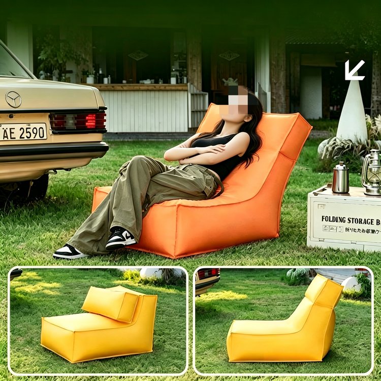 compact beach bean bag chair cover bean bag chair cover detail 4 Compact Beach Bean Bag Chair detail 4