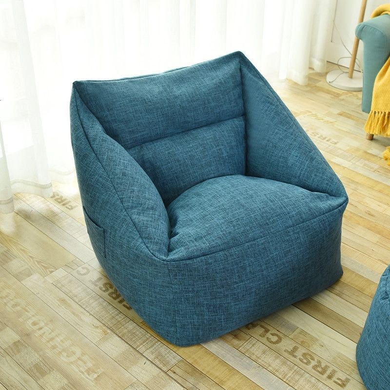 Dark-blue Lounge Bean Bag Sofa Pouf detail 1