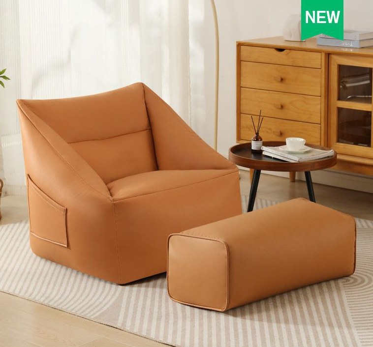 Rust Tear Rust Bean Bag Recliner detail 1 Rust Tear Rust Bean Bag Recliner detail 1