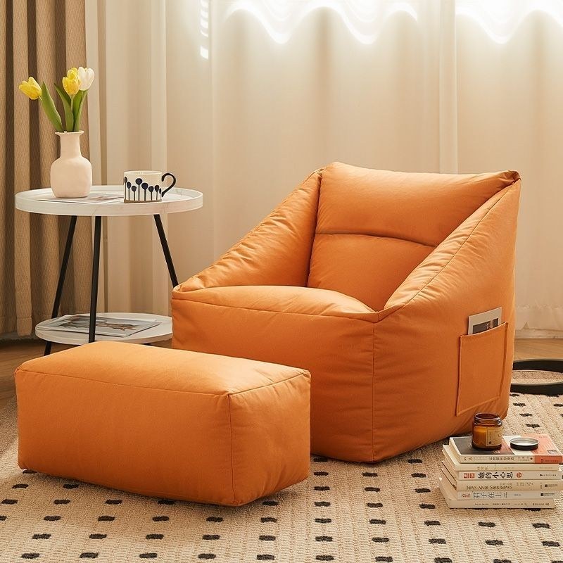 Red Bean Bag Chair With Rust detail 1 Red Bean Bag Chair With Rust detail 1